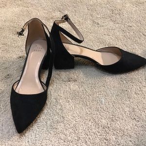 Natalia Microsuede Pointed Toe Block Heeled Pumps